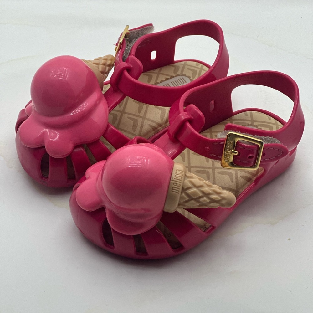Mini Melissa Pink Ice Cream Kids Sandals size US5 very good condition